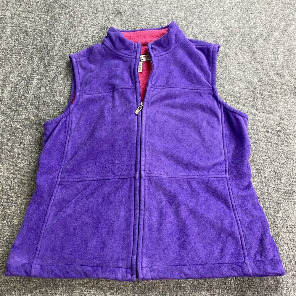 Vintage Caribbean Joe Fleece Vest Womens‎ M Purple Zip Up Athleisure Outdoor Y2K